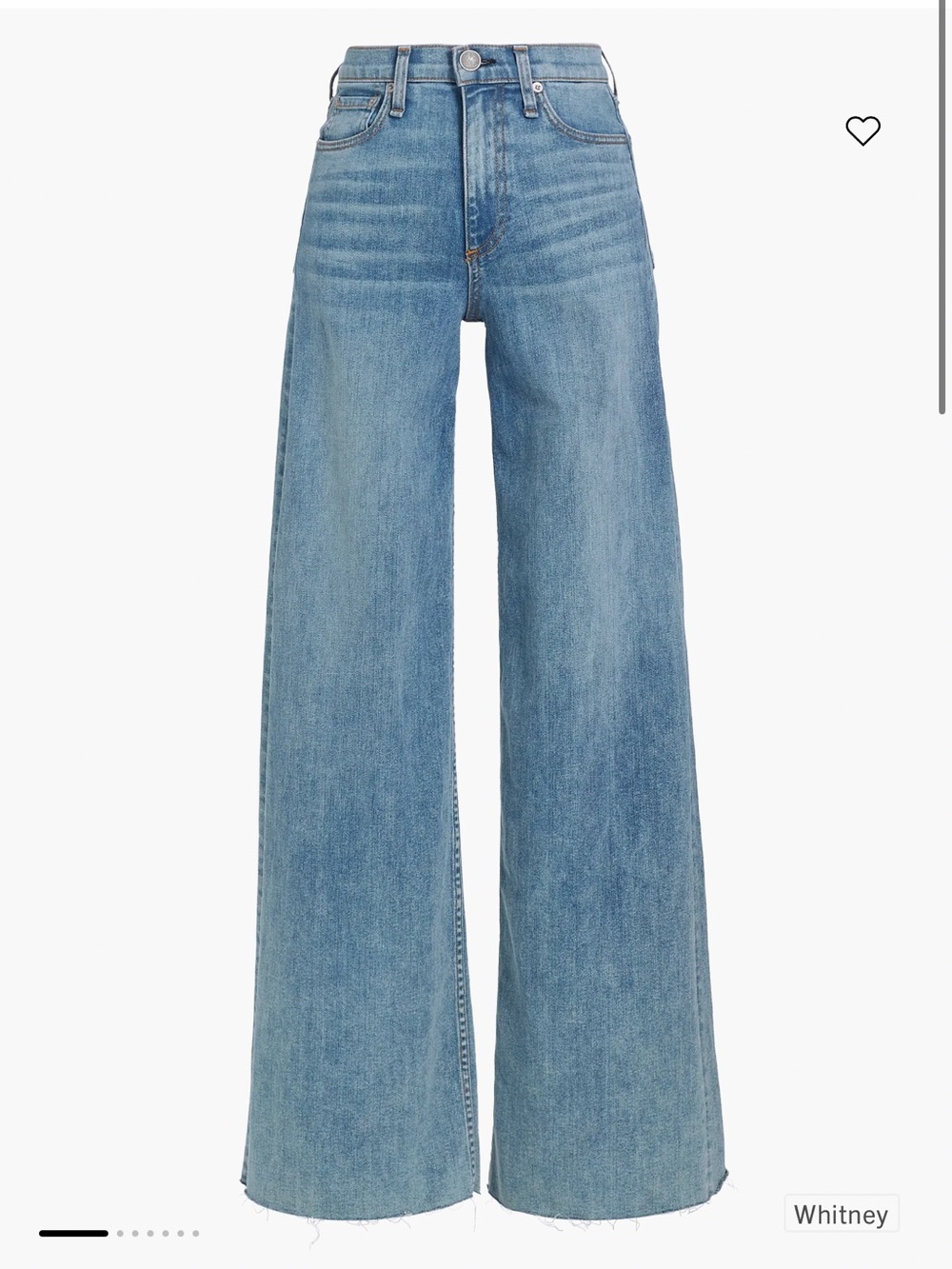 Rag & Bone - Light Blue High-Rise, Wide- Leg Stretch Denim Jeans - Size 29